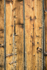 Aged spruce pine wood plank wall detail