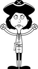 Cartoon Angry Pirate Woman