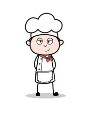Cartoon Innocent Chef Expression Vector Illustration