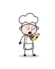 Cartoon Chef Announcing Vector Concept