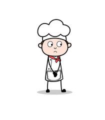 Cartoon Chef Feeling Very Guilty Vector Illustration