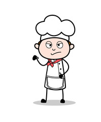 Cartoon Chef Rude Behavior Vector Illustration