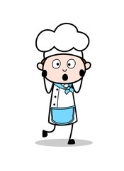 Cartoon Chef Flushed Face Expression Vector Illustration