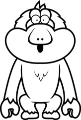 Cartoon Macaque Surprised