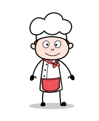 Cartoon Chef with Cute Smiling Face Vector Illustration