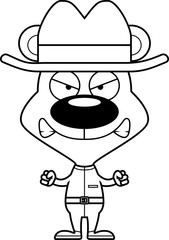 Cartoon Angry Cowboy Bear
