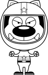 Cartoon Angry Race Car Driver Kitten