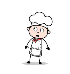 Cartoon Chef Frowing Face Expression Vector Illustration