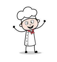 Cartoon Chef Joyful Expression Vector Illustration