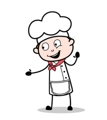 Cartoon Chef Showing Hand for Handshake Vector Illustration