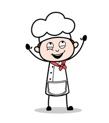 Cartoon Excited Chef Laughing Vector Illustration