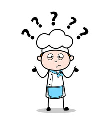 Cartoon Confused Chef Vector Expression