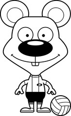 Cartoon Smiling Volleyball Player Mouse
