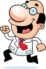 Cartoon Scientist Running