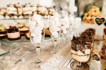 Delicious wedding reception candy bar