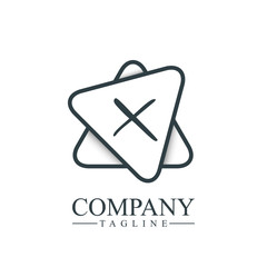 Initial Letter X Double Triangle Design Logo