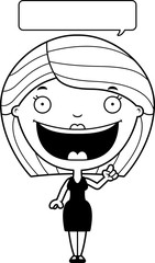 Cartoon Woman Black Dress Idea