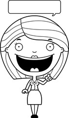 Cartoon Business Woman Idea