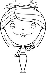 Drunk Cartoon Fitness Woman