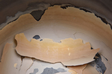 Large scale in the kettle from boiling water