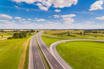 Fototapeta na wymiar Aerial view of highway