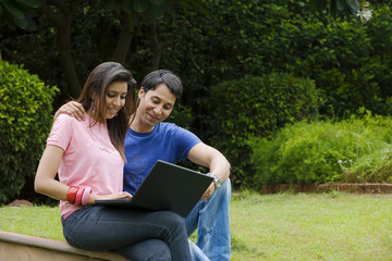 Couple with a laptop 