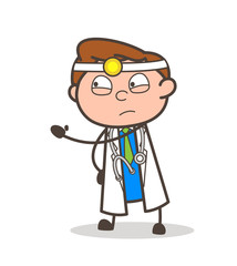 Cartoon Doctor Showing Slap Vector Illustration
