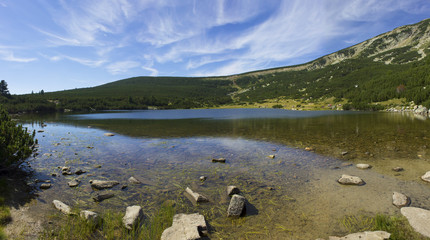 Summer panorama of beautiful Lake Bezbog in Pirin mountains, Bulgaria