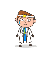 Cartoon Upset Doctor Expression Vector Illustration