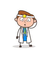 Cartoon Doctor Shocked Expression Vector Illustration