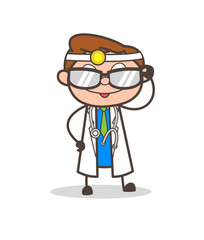 Cartoon Funny Modern Doctor Vector Illustration