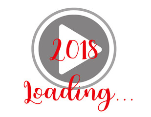 2018 Loading, Hello 2018, Happy new year concept.