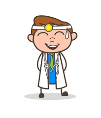 Cartoon Joyful Doctor Vector