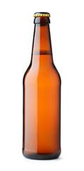 Front view of brown beer bottle