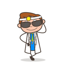 Cartoon Modern Fashionable Doctor Vector Illustration