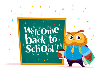 Vector flat school animal characters collection isolated