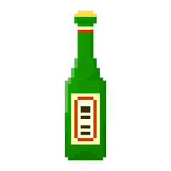 Pixel bottle of beer for games and applications