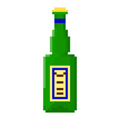 Pixel bottle of beer for games and applications