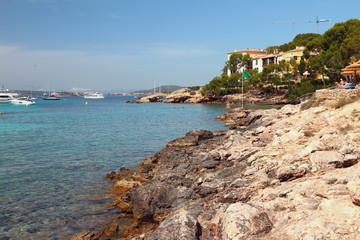 Coast in bay Cala Xinxell. Palma-de-Mallorca, Spain