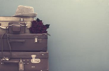 vintage styled suitcase background
