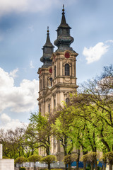 Fototapeta na wymiar Subotica, Serbia - April 23, 2017: Cathedral of St. Theresa of Avila in Subotica city, Serbia