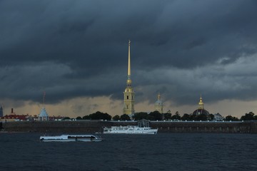 Russia, St. Petersburg, Peter and Paul Fortress before the storm