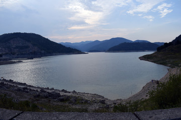 Beautiful Lake Zaovine at dusk
