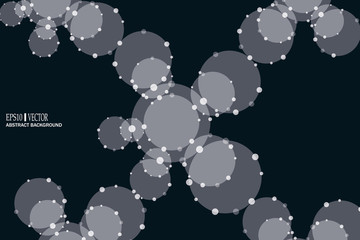 DNA and neurons vector. Molecular structure. Connected lines with dots. Genetic and chemical compounds. Chemistry, medicine, science and technology concept.