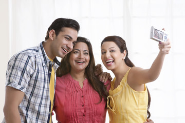 Family taking a self portrait