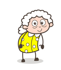 Cartoon Cute Old Granny Character Vector Illustration