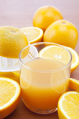 Glass with orange juice