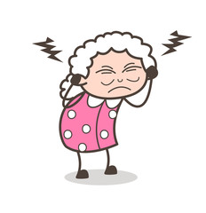 Cartoon Irritated Grandmother Vector Illustration