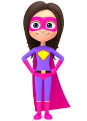 Super girl on a white background. 3d render illustration.