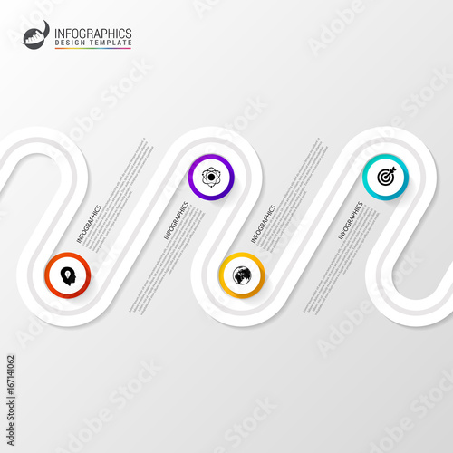 abstract colorful business path timeline infographic template